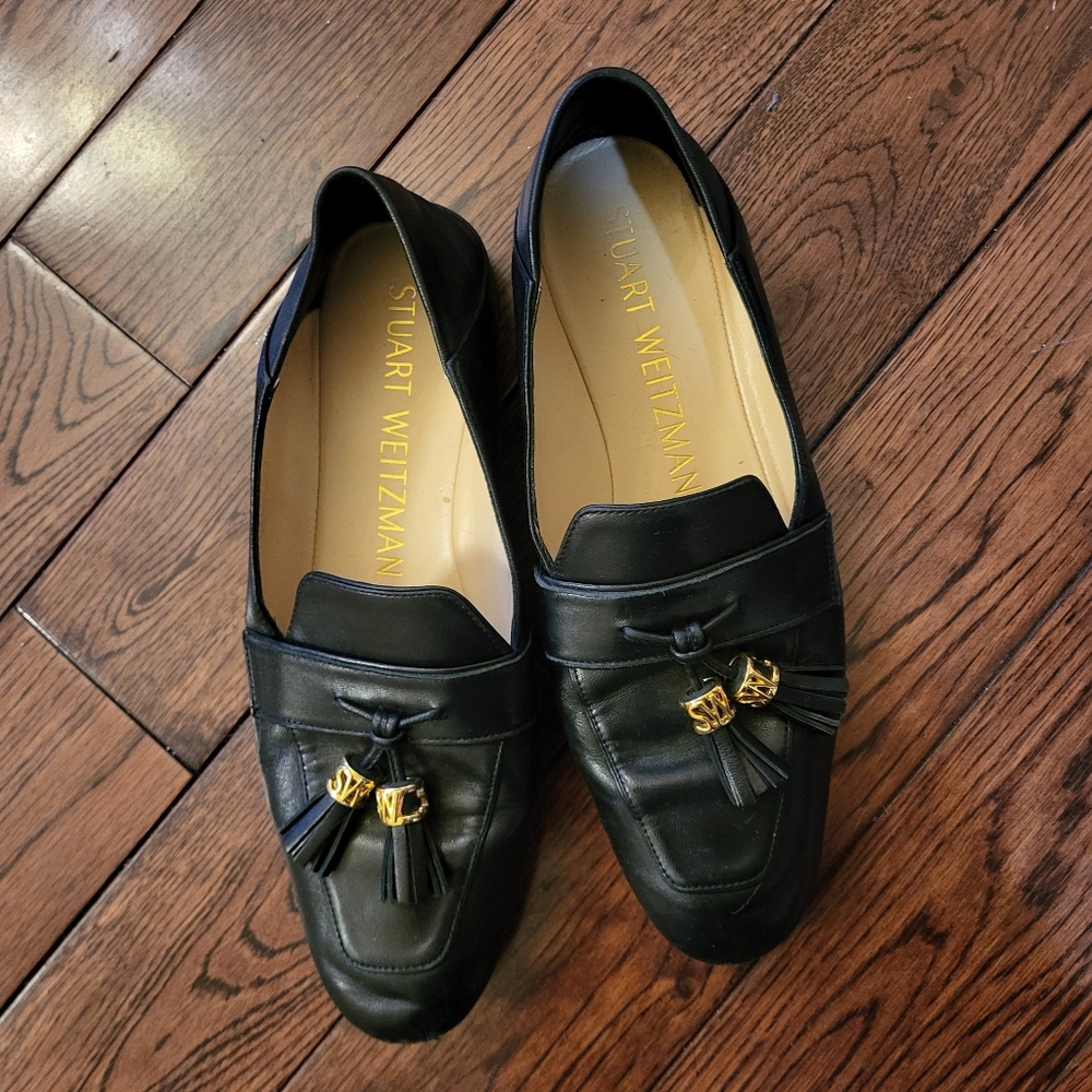 Stuart Weitzman Black Leather Loafers